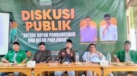 Ketua Ansor Kota Probolinggo, Salamul Huda saat acara diskusi.