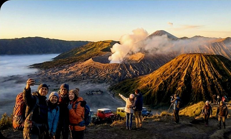 Foto ilustrasi suasana gunung bromo / AI
