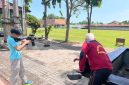 Salah satu calon atlit sedang melakukan latihan mrnembak