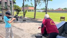 Salah satu calon atlit sedang melakukan latihan mrnembak