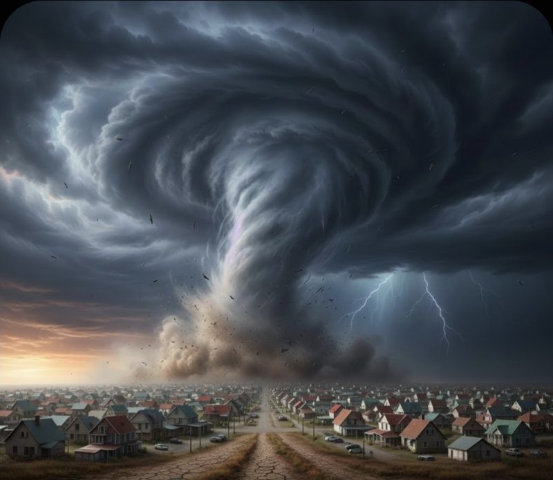 Ilustrasi gambar angin puting beliung