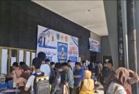 Peserta yang hadir di ivent olahraga yang diselenggarakan Koni di Gor Yani Probolinggo