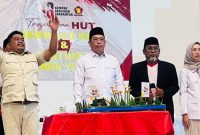 Acara tasyakuran HUT Partai Gerindra ke 18 yang digelar di kota Probolinggo