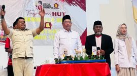 Acara tasyakuran HUT Partai Gerindra ke 18 yang digelar di kota Probolinggo