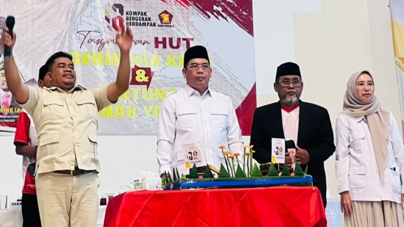 Acara tasyakuran HUT Partai Gerindra ke 18 yang digelar di kota Probolinggo