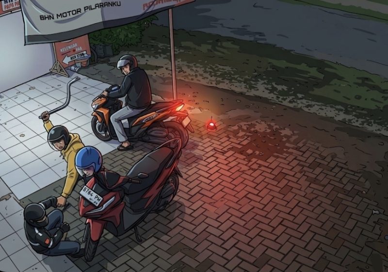 Gambar ilustrasi rekaman cctv aksi pembegalan di jalan cokro kota Probolinggo
